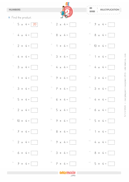 2.Grade Multiplication With Four