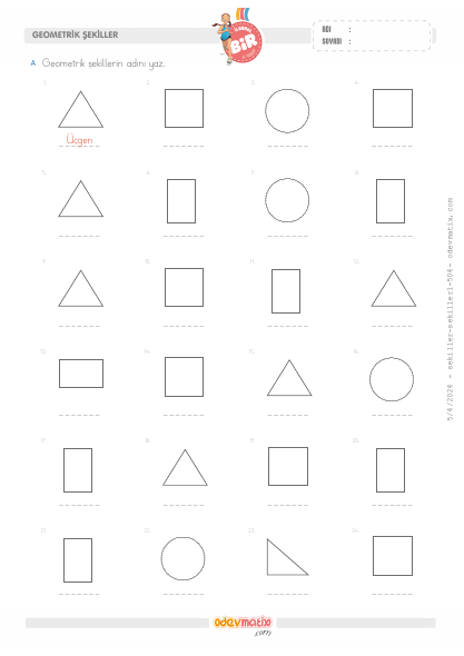 1.Sınıf Geometrik Şekiller