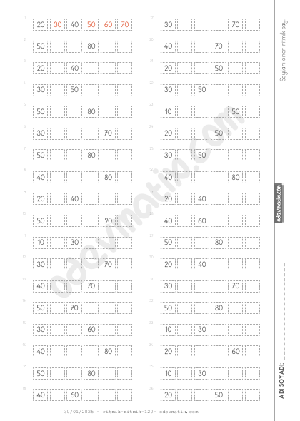 2.Sınıf Onar İleri Ritmik Sayma
