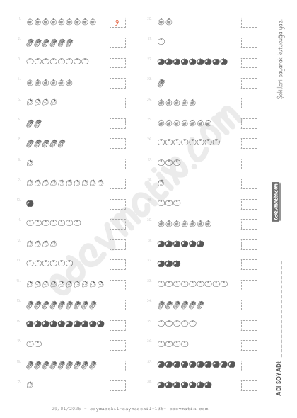 1.Sınıf Şekillerle Sayma (10'a Kadar)