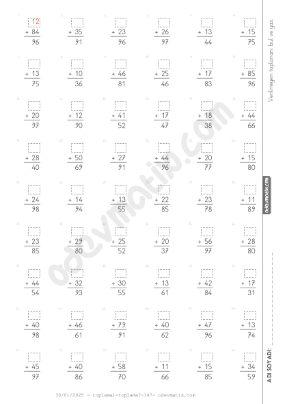 2.Sınıf Toplananı Bulma