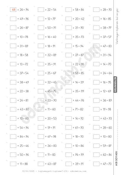 2.Sınıf Yan Yana Toplananı Bulma