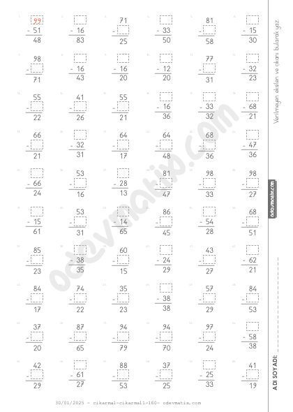 2.Sınıf Eksileni ve Çıkanı Bulma