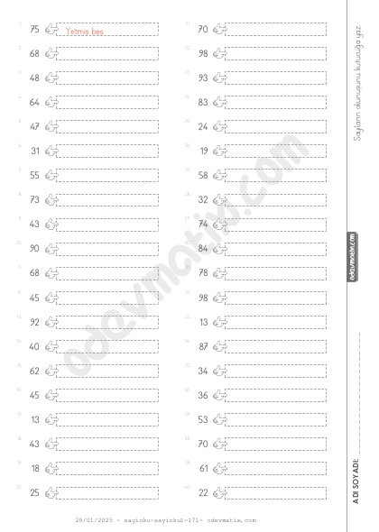 2.Sınıf Sayı Okuma