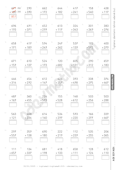 3.Sınıf Toplamı Tahmin Etme