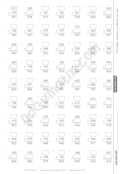 3.Sınıf Toplananı ve Ekleneni Bulma