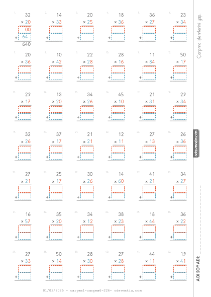 3.Sınıf Kolaylaştırılmış Çarpma İşlemi
