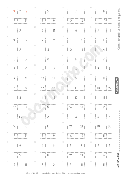 2.Sınıf Önceki, Aradaki ve Sondakini Bulma