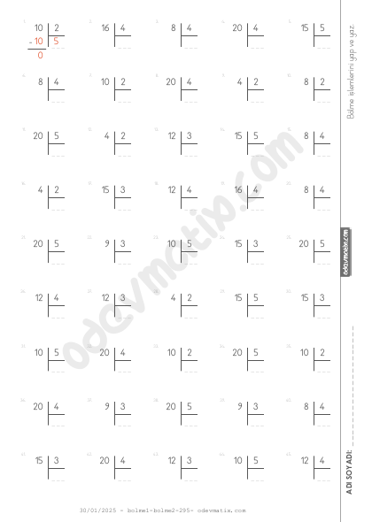 2.Sınıf Zor Bölme İşlemi