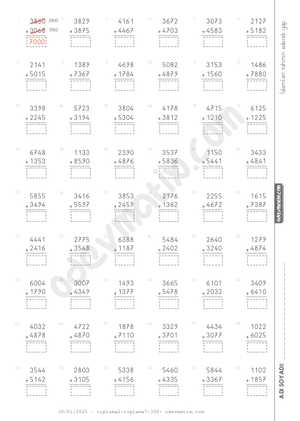 4.Sınıf Toplamı Tahmin Etme