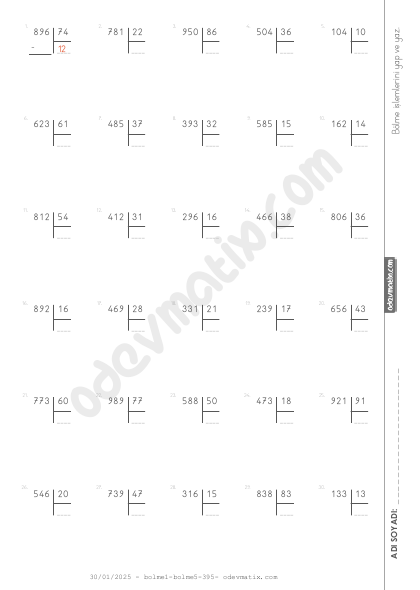 4.Sınıf Bölme İşlemi