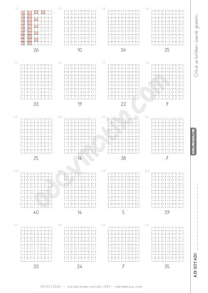 2.Sınıf Onluk ve Birlikleri Çizme