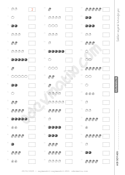 1.Sınıf 5'e Kadar Şekillerle Sayma