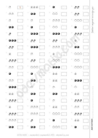 1.Sınıf 3'e Kadar Şekillerle Sayma
