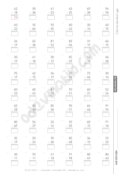 2.Sınıf Onluk Bozmalı Çıkarma İşlemi