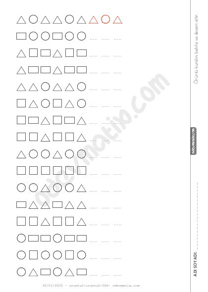 2.Sınıf Geometrik Örüntüler