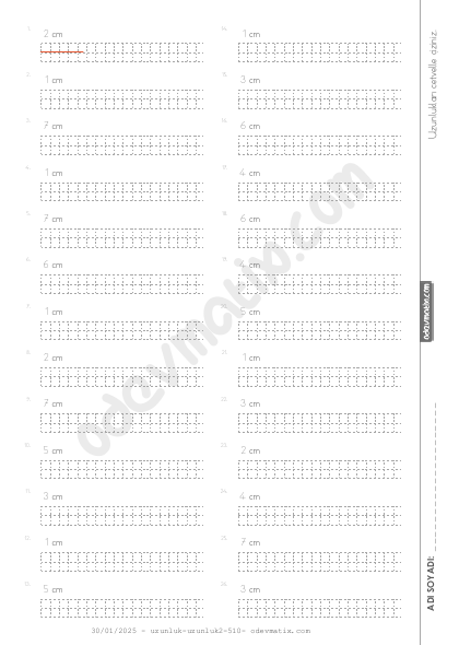 3.Sınıf Uzunlukları Cetvelle Çizme