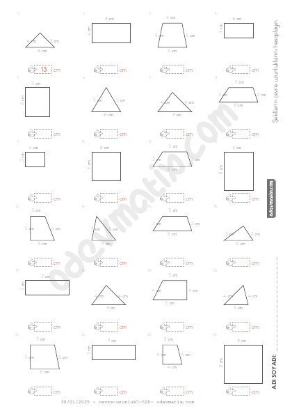4.Sınıf Çevre Hesaplama