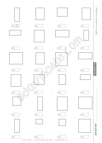 4.Sınıf Kare ve Dikdörtgenin Çevresini Hesaplama
