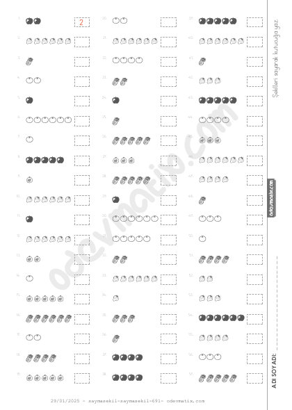1.Sınıf 6'ya Kadar Şekillerle Sayma