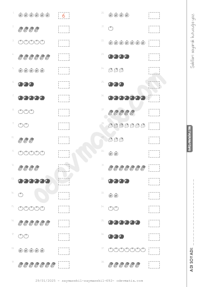 1.Sınıf 7'ye Kadar Şekillerle Sayma