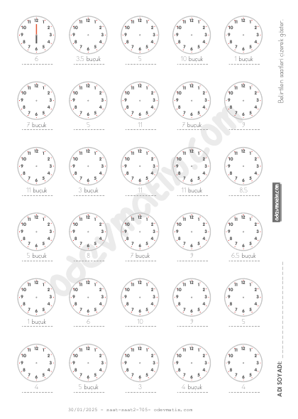 2.Sınıf Saat Çizme
