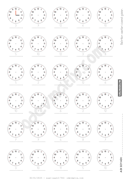 2.Sınıf Saat Çizme