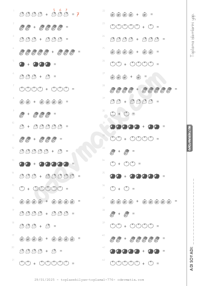 1.Sınıf Sekillerle Kolay Toplama
