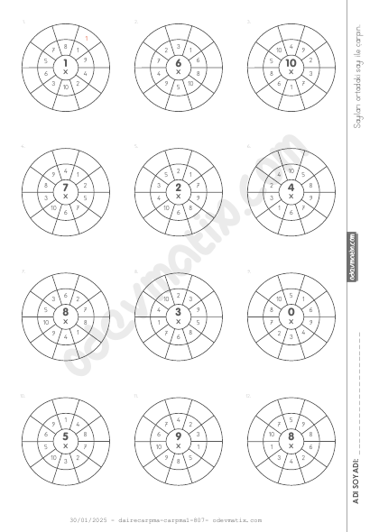3.Sınıf Dairesel Çarpma İşlemi