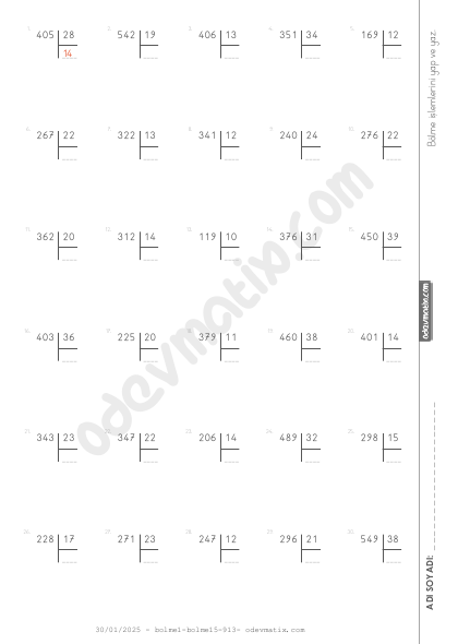 4.Sınıf Bölme İşlemi
