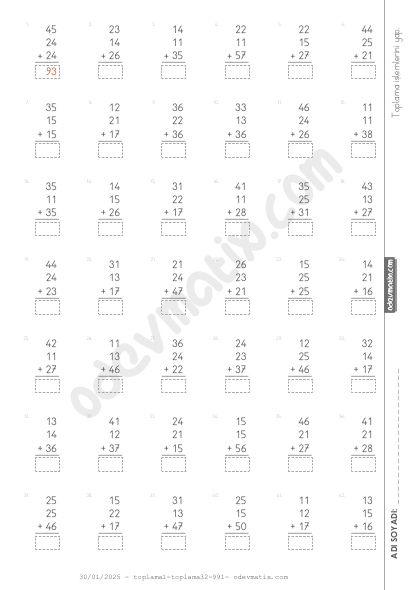 2.Sınıf 3 Sayı İle Eldeli Toplama İşlemi